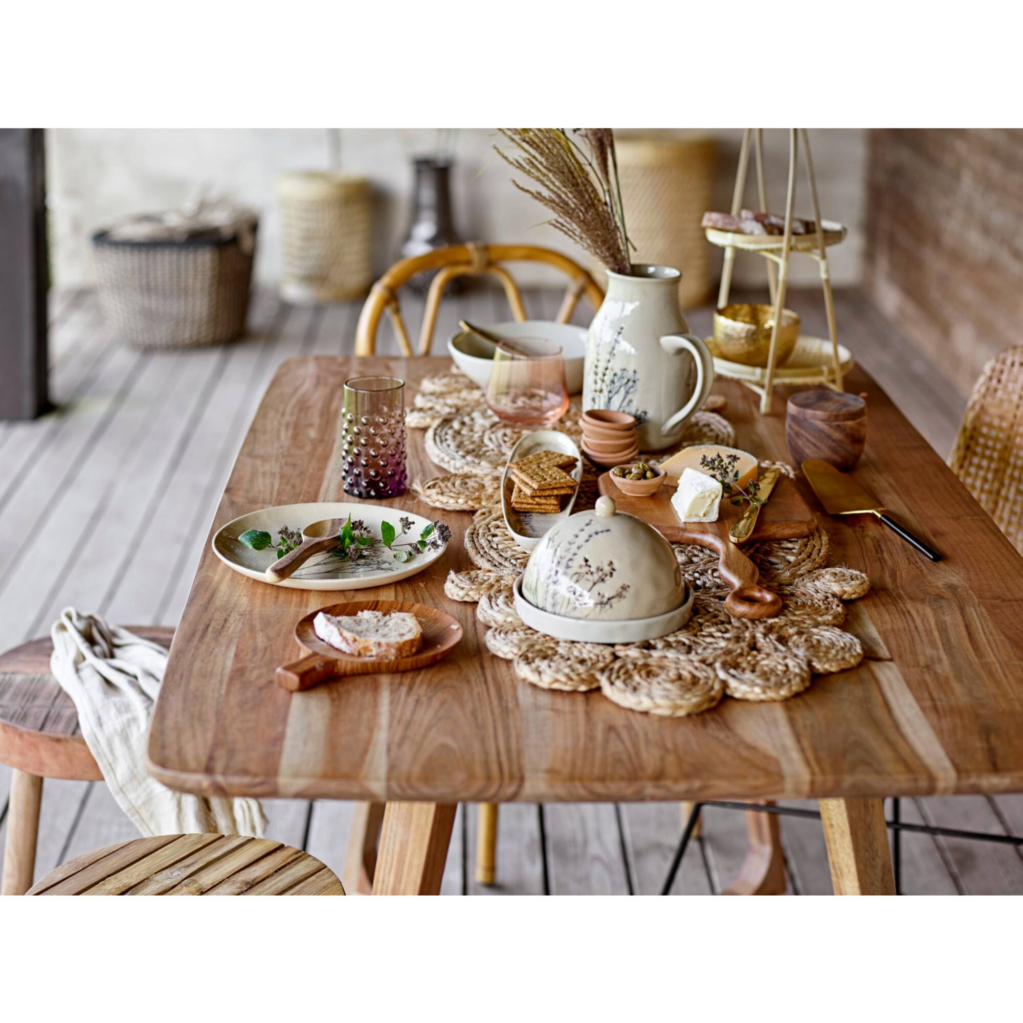 Hello Honey® 46" Handwoven Jute Lace Patterned Table Runner
